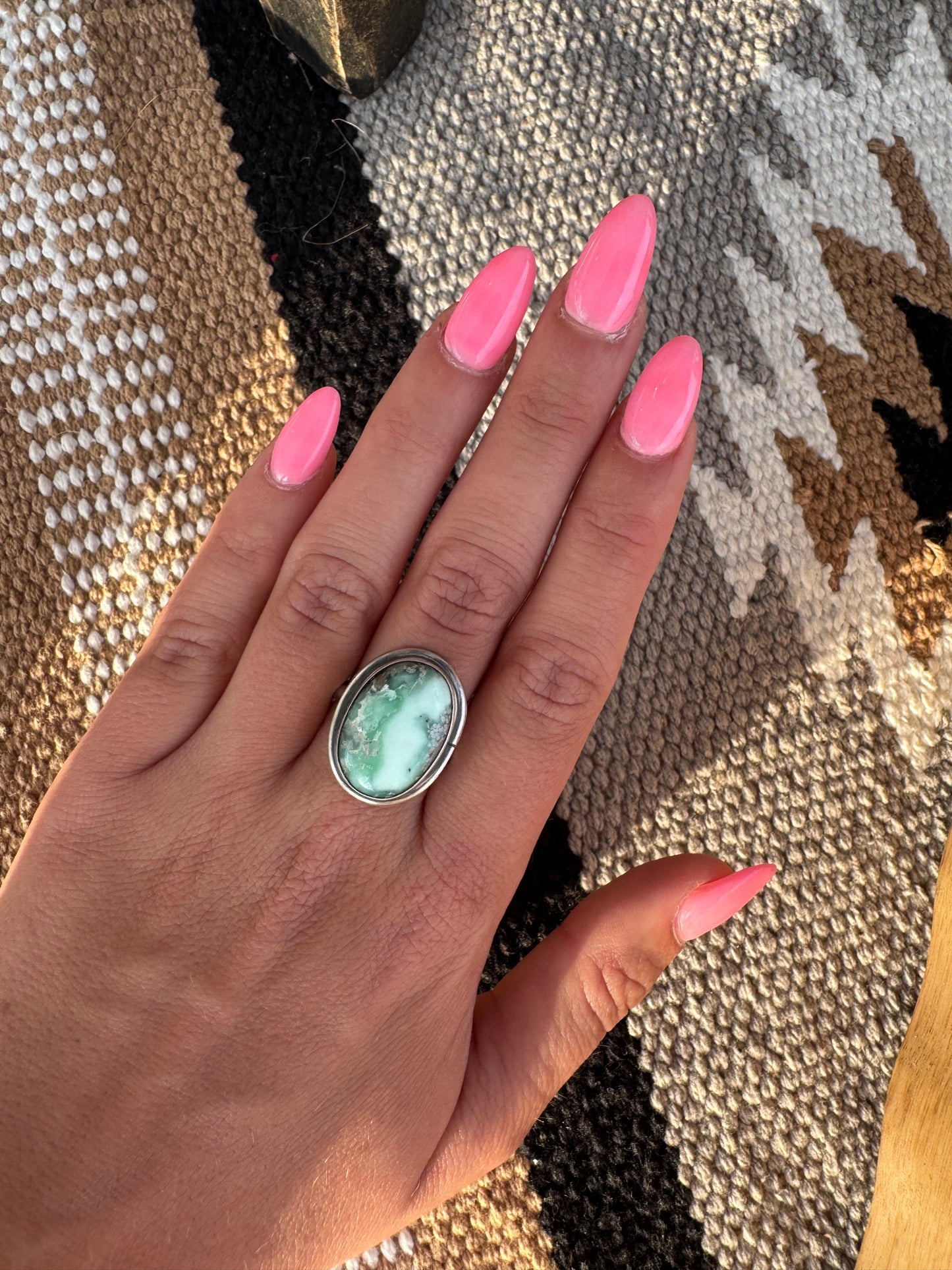 Adjustable Variscite Rings