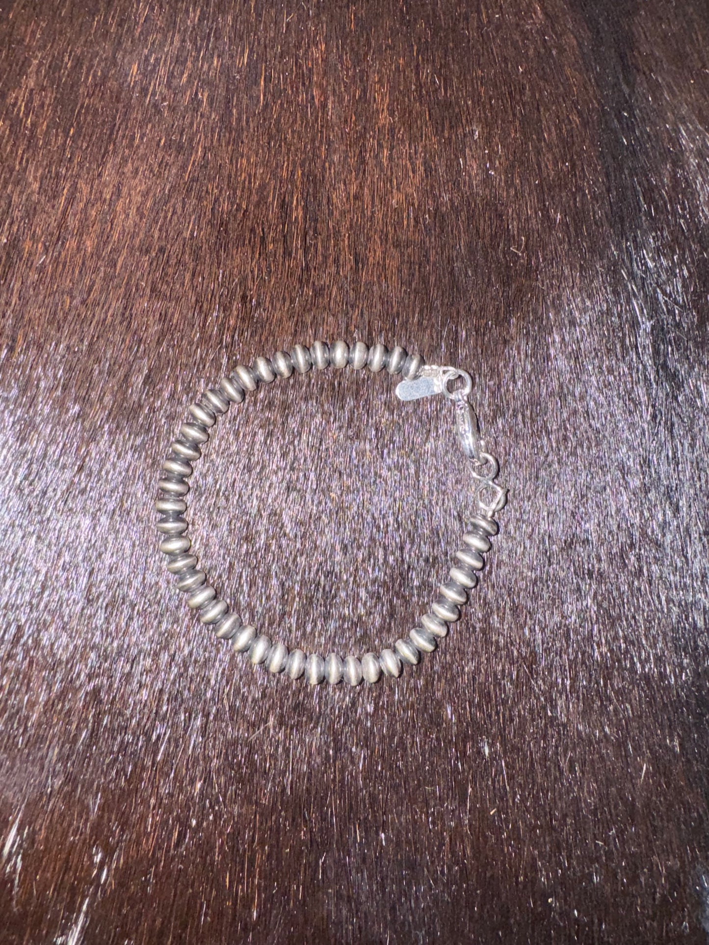 6mm silver plated rondelle bracelet