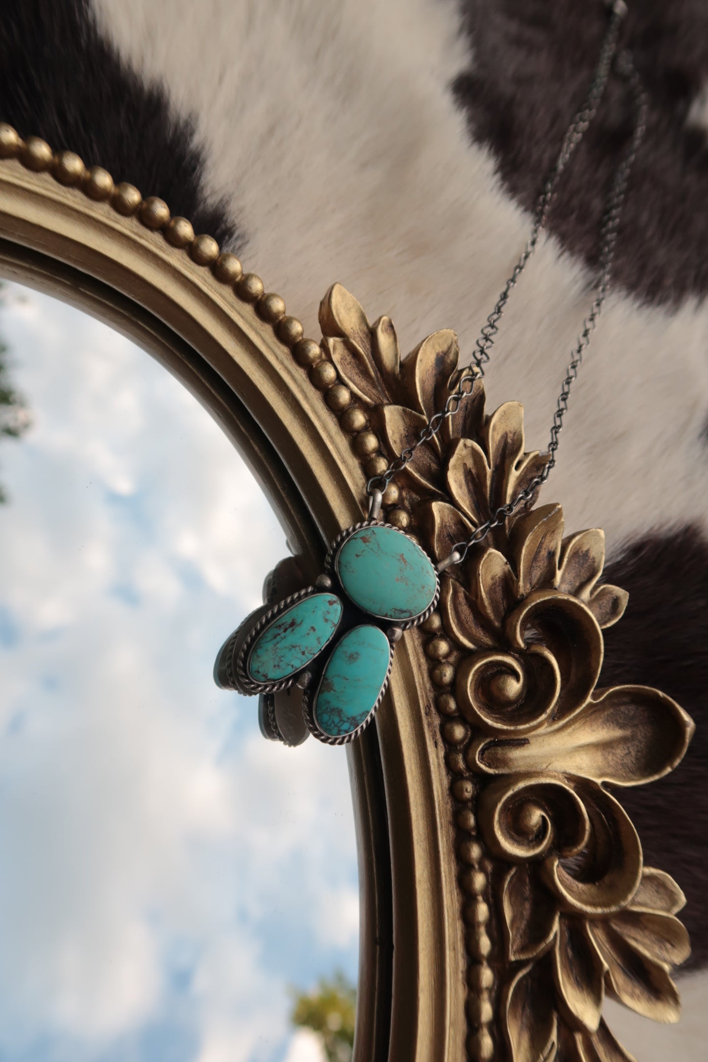 Three Stone Cluster Necklace