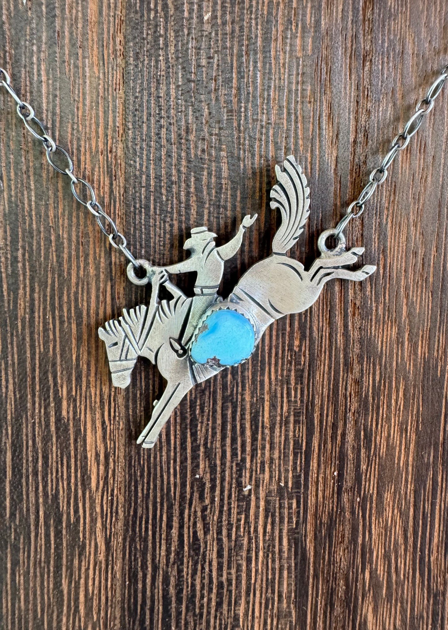 Golden Hills Buckin Bronc Necklace