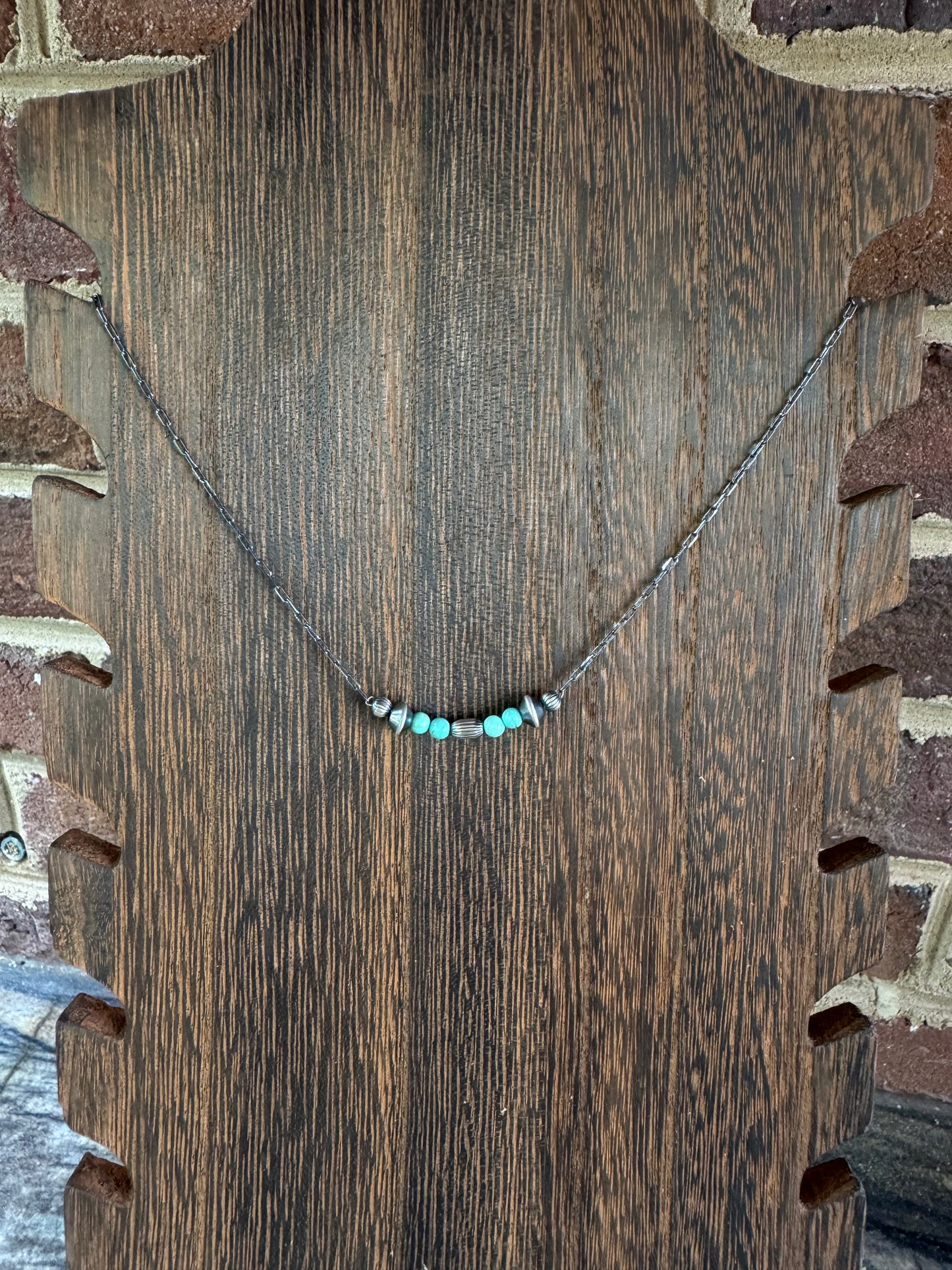 Turquoise and Silver Pearl Necklace