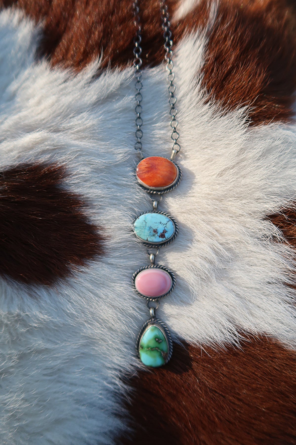 Multi Stone Drop Necklace