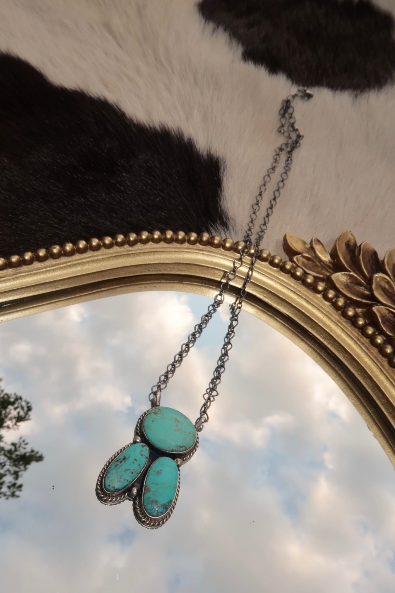 Three Stone Cluster Necklace