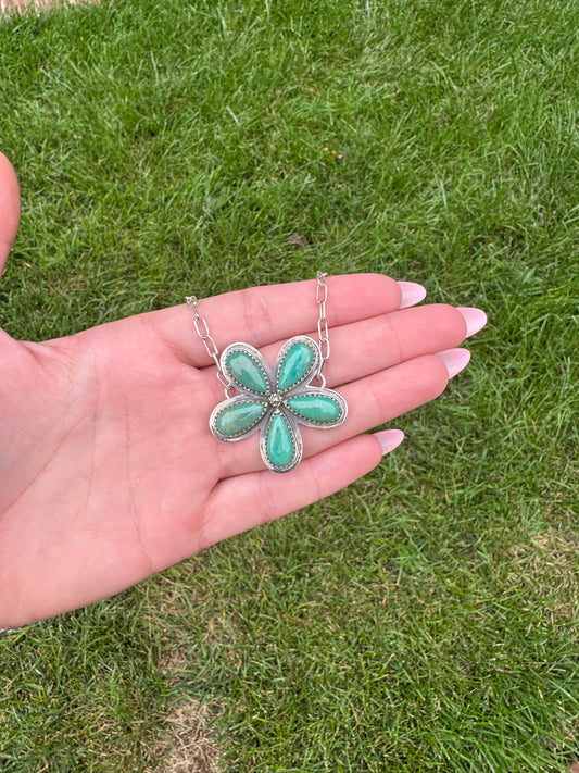 Turquoise Flower Cluster 3