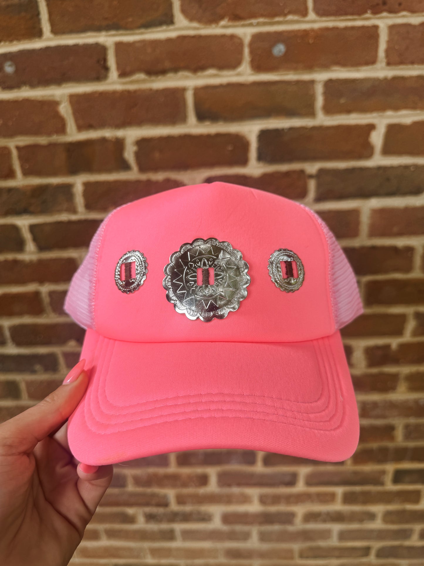 Bright Pink Multi Concho Hat