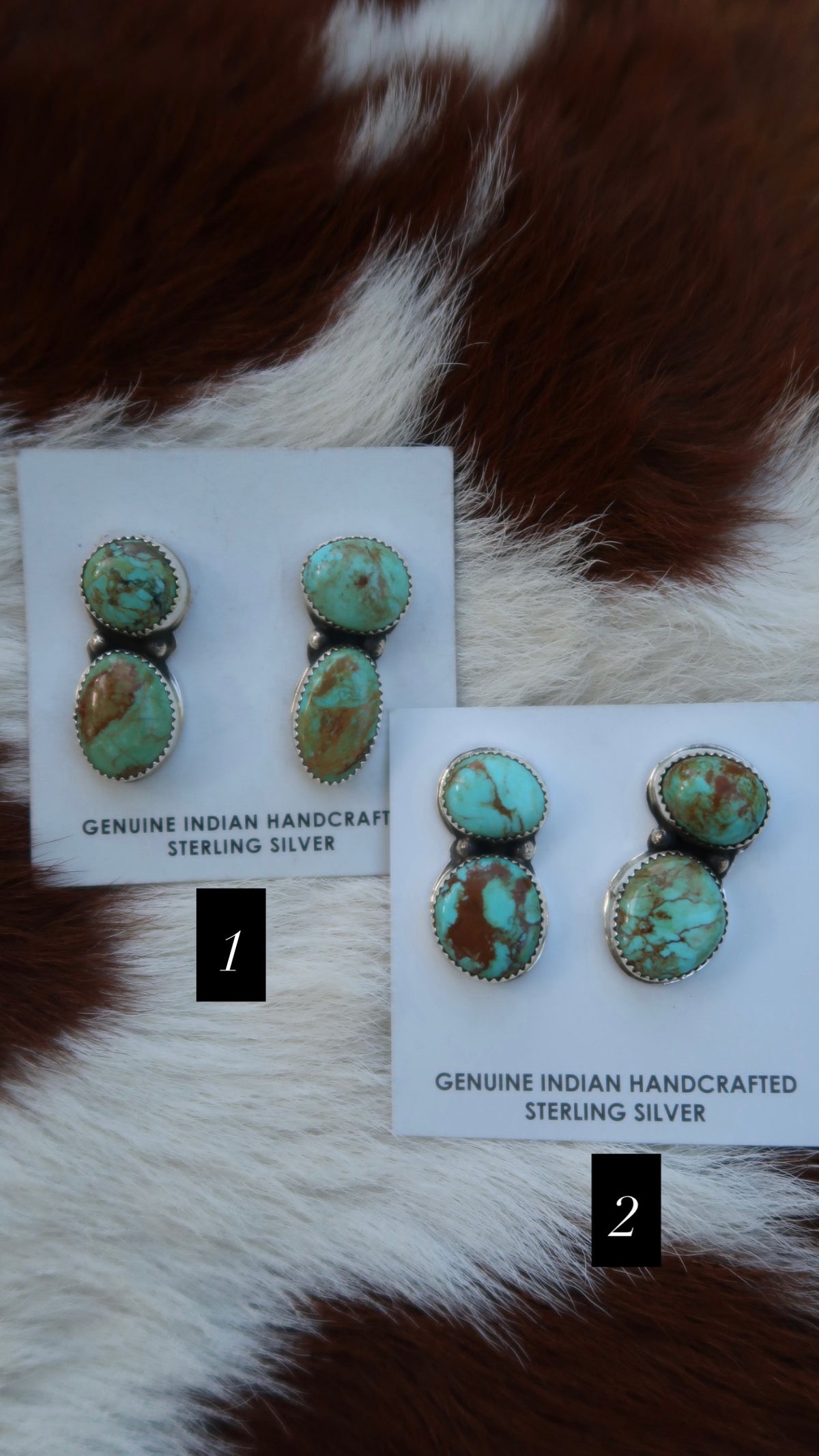 Two Stone Drop Earrings ￼