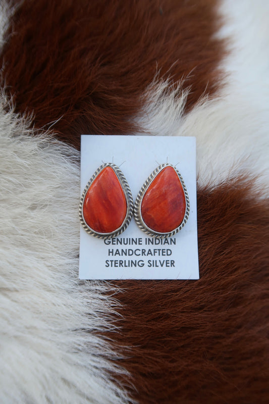 Orange Spiny Earrings