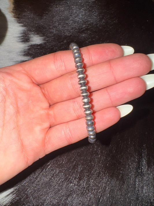 6mm silver plated rondelle bracelet