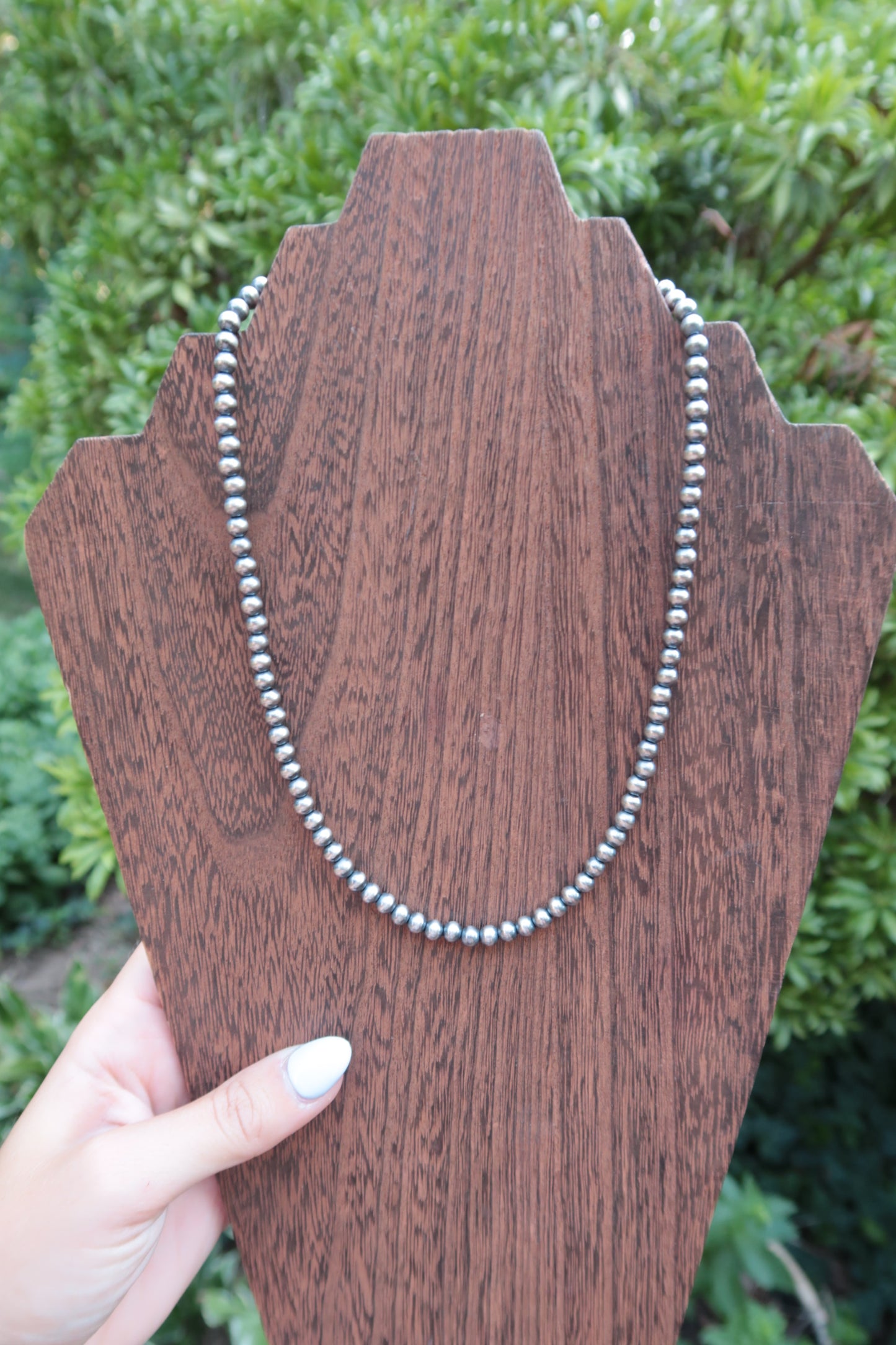 6mm 16inch Sterling Silver Pearl Necklace