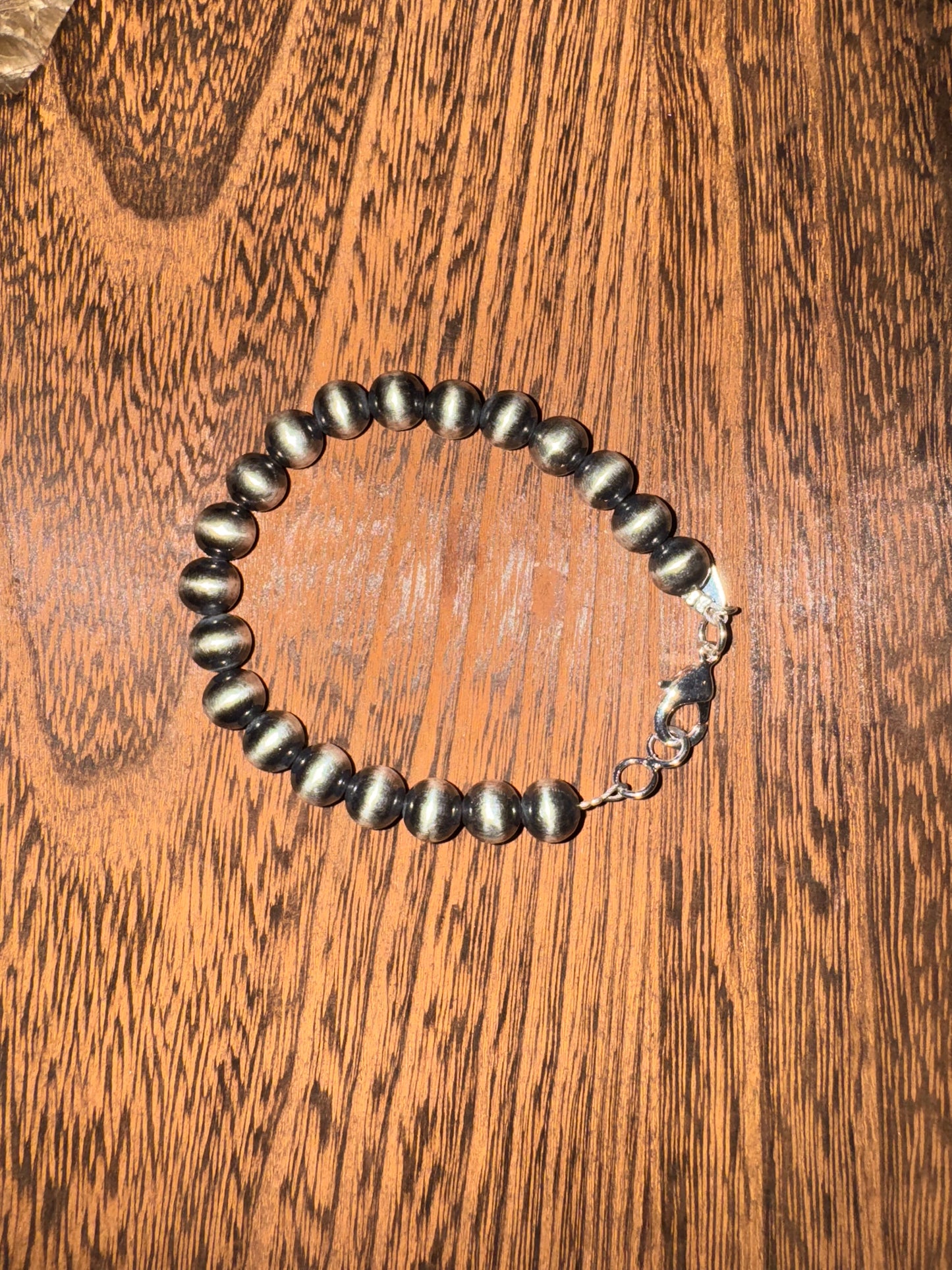 8mm silver plated bracelet ￼