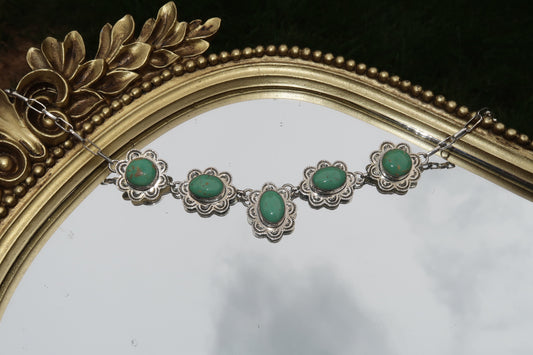 Stamped Turquoise Choker 1