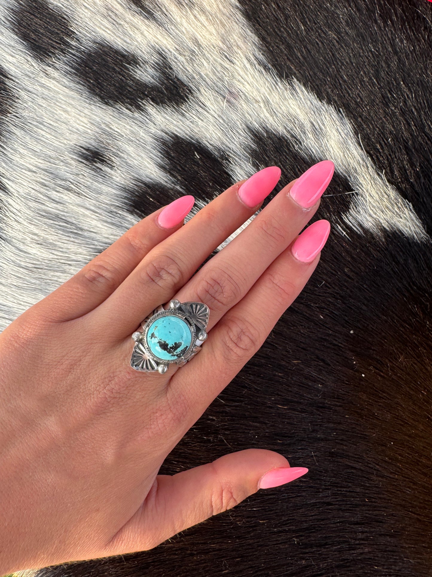 Adjustable Kingman sterling Ring