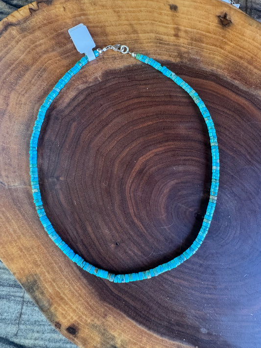 Turquoise Hand Beaded Necklace ￼