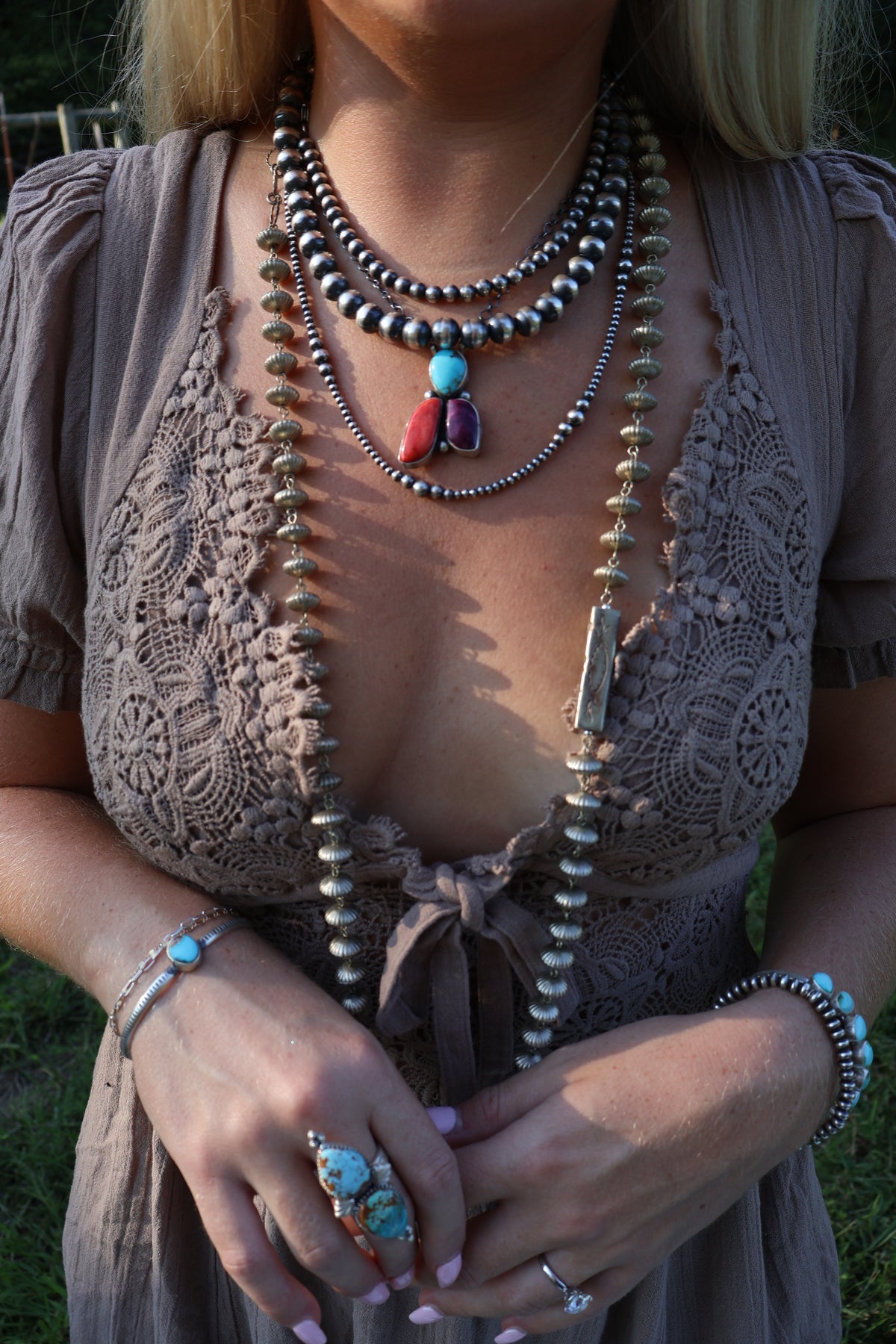 Three Stone Variety Necklace