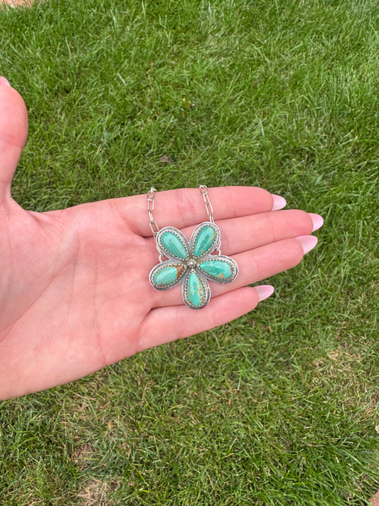 Turquoise Flower Cluster 1