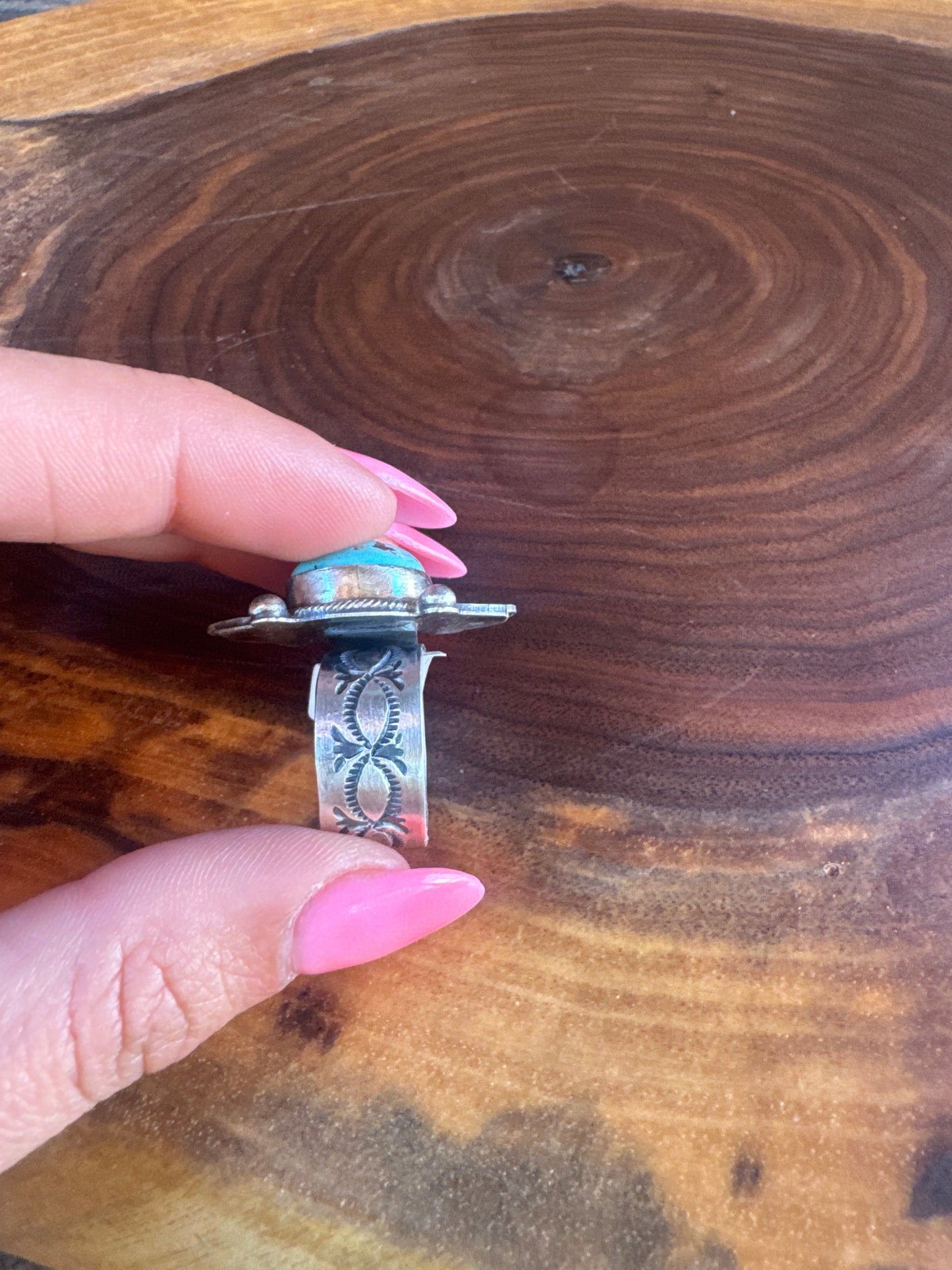 Adjustable Kingman sterling Ring
