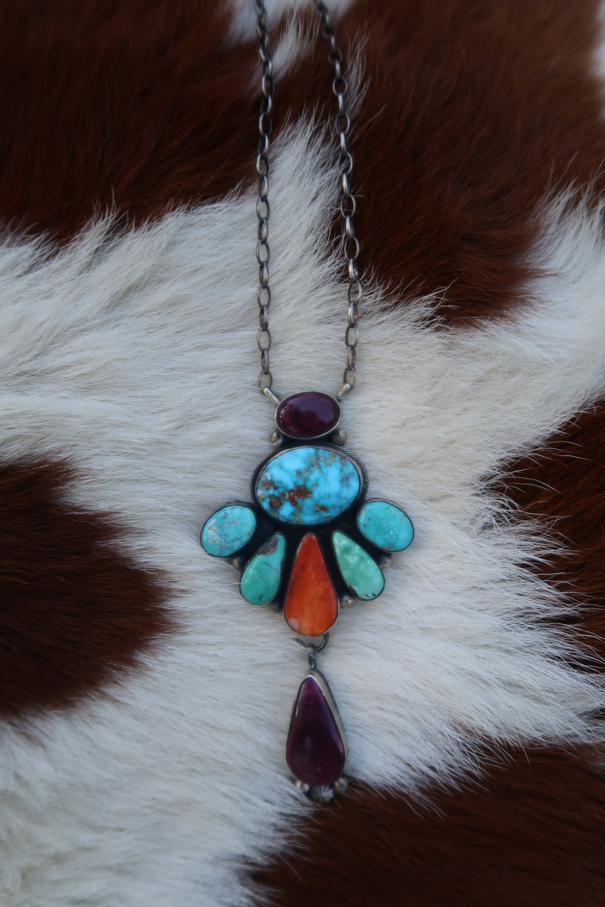 Multi Stone Drop Necklace