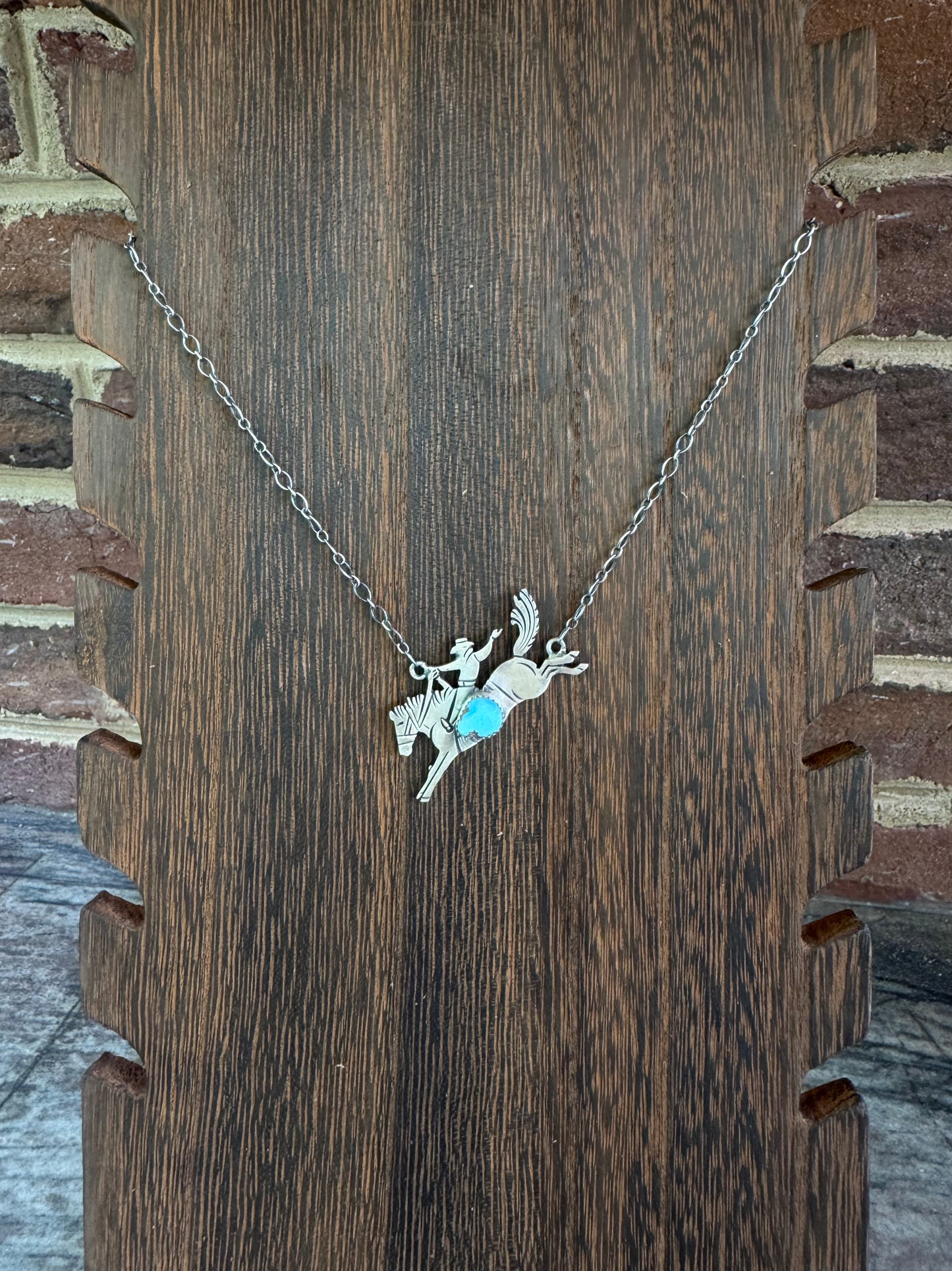 Golden Hills Buckin Bronc Necklace