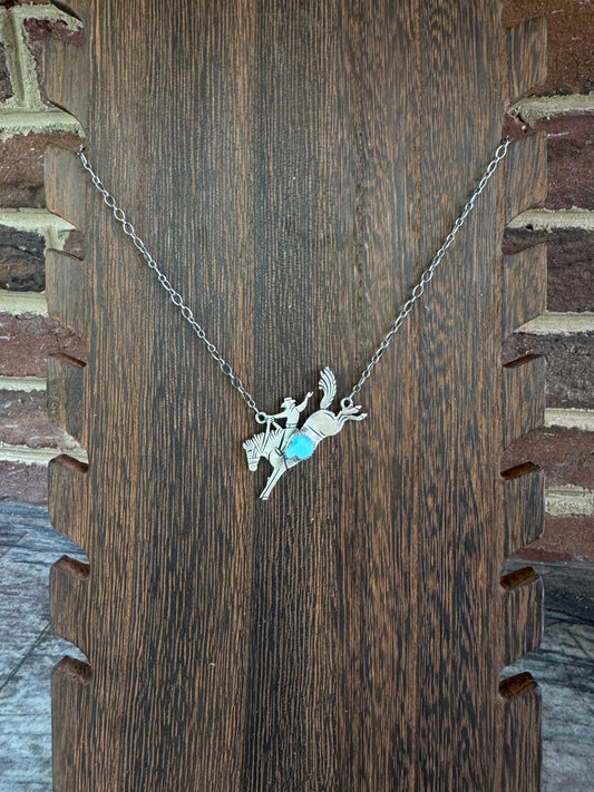 Golden Hills Buckin Bronc Necklace