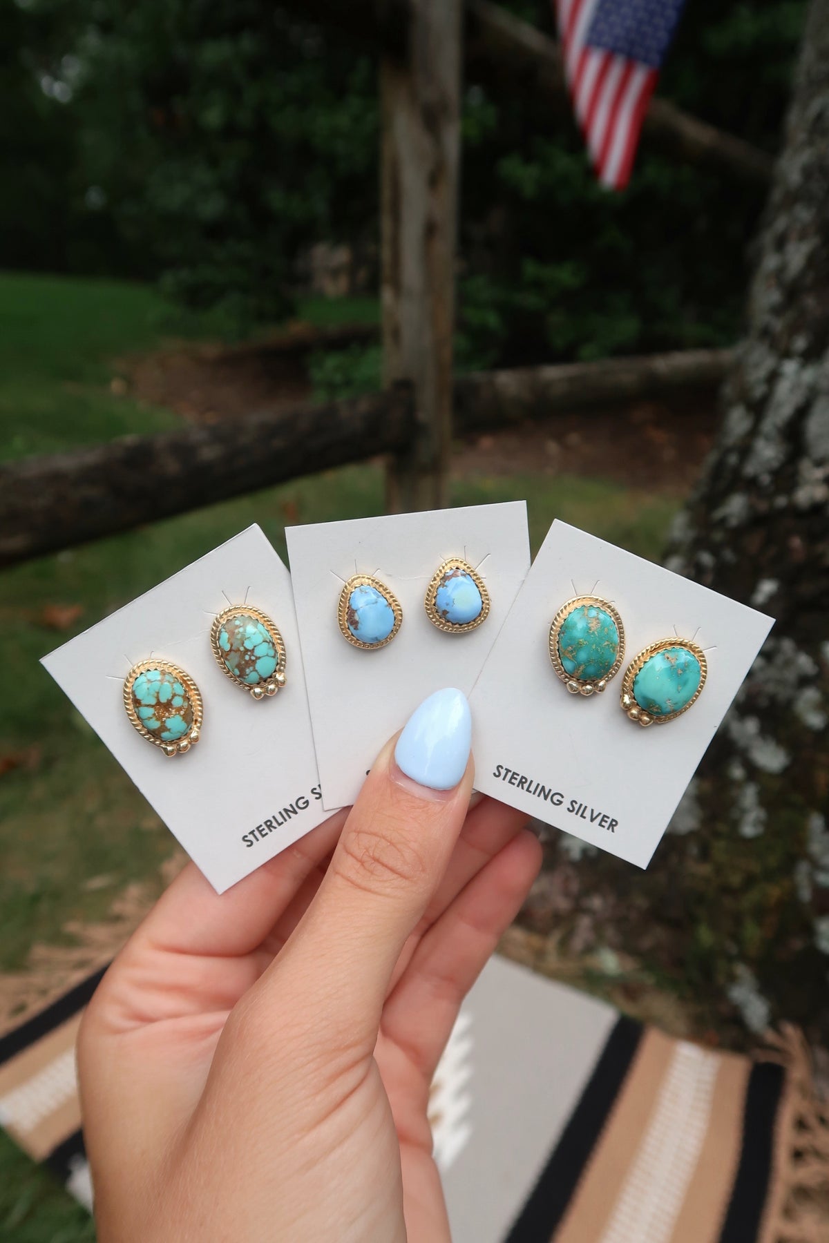 Turquoise and Gold Earrings