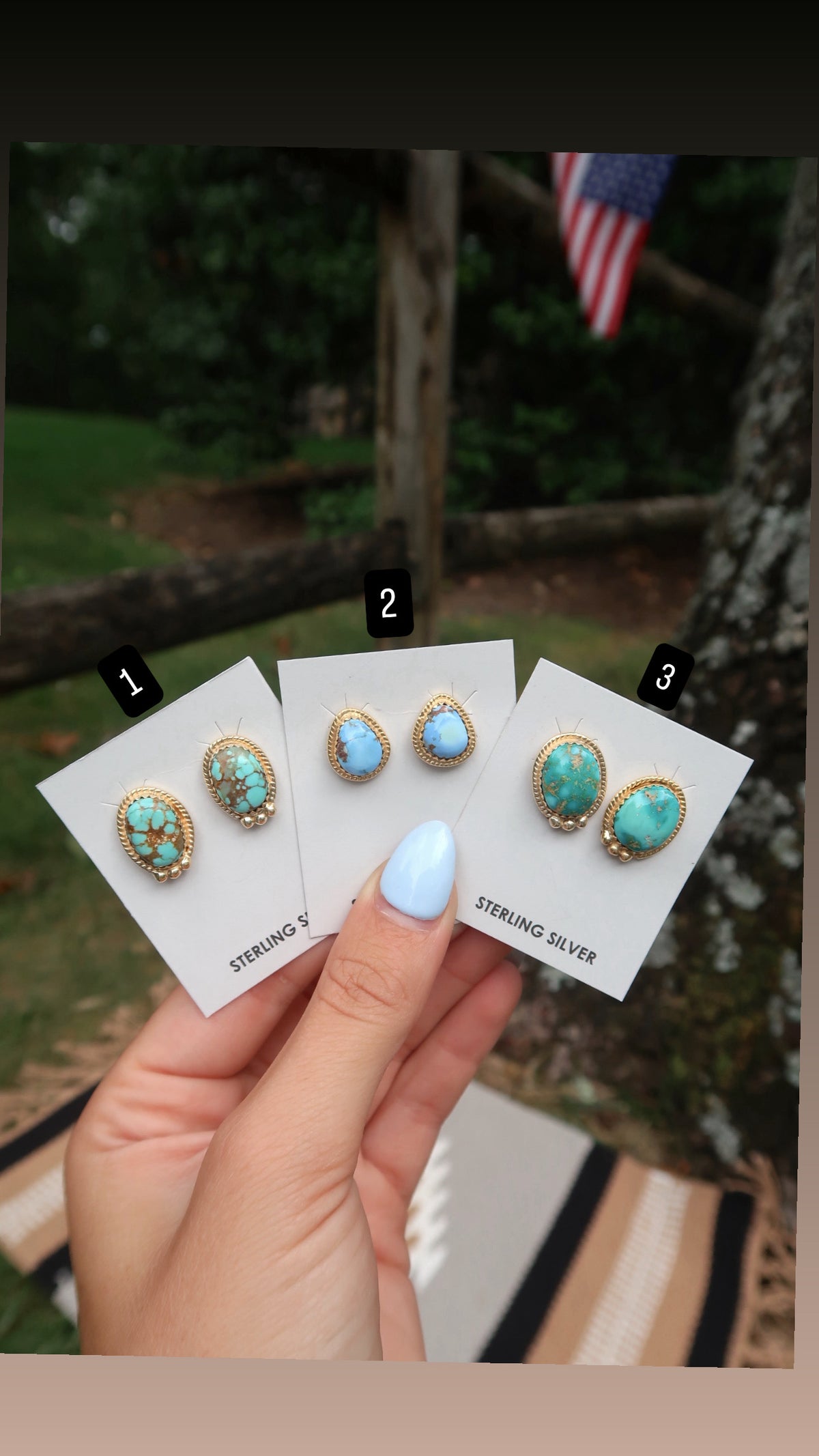 Turquoise and Gold Earrings